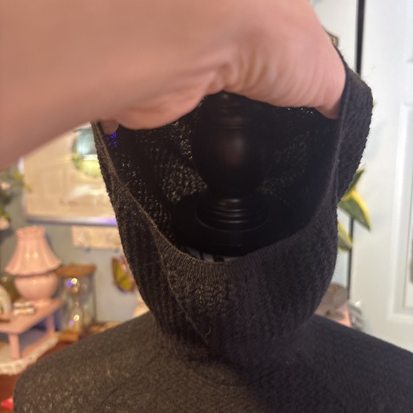 Patagonia Wool Blend Knit Outerwear With Hood. Black Lightweight Sz Large - Picture 4 of 10